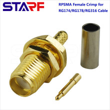 11-mm-RPSMA-Buchsen-Crimp-Steckverbinder mit Gewinde für RG174 RG178 RG316-Kabel